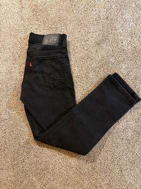 Levi's 511 Men's Slim Fit Jeans Black Denim Silver Tab Blank Red Tab Size 32x29